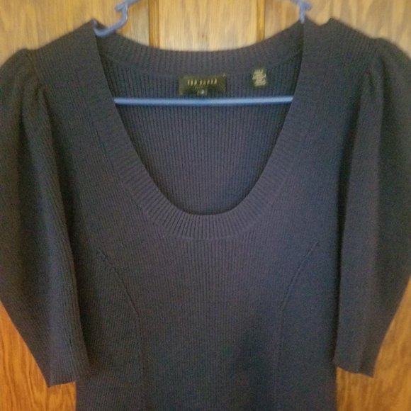 Ted Baker Scoop Neck Bodycon Dress Navy Blue Size TB Size 3 US  8 - Picture 7 of 10